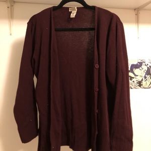 90s wool maroon cardigan